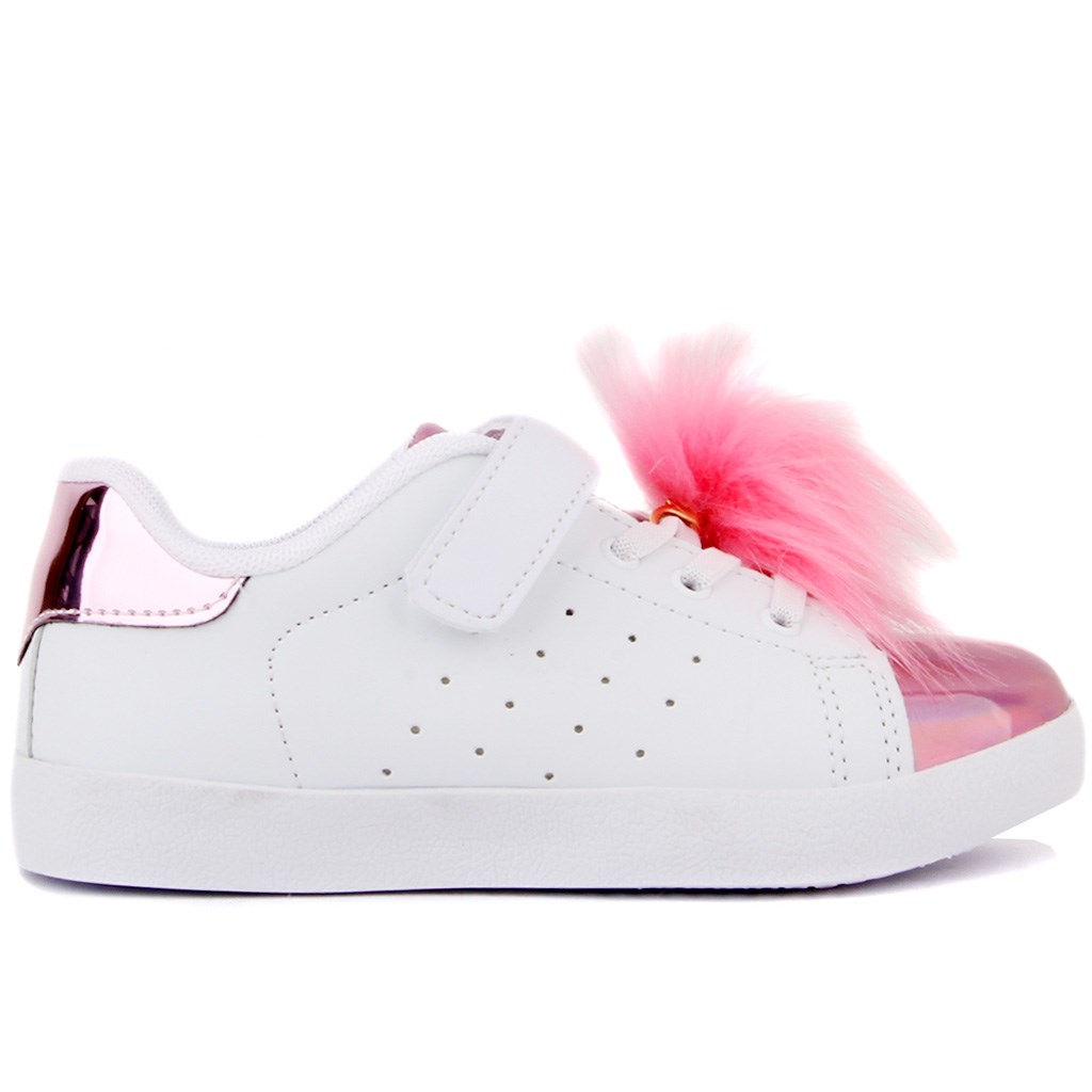 Cool Kids - Beyaz Renk Cırtlı Kız Çocuk Ayakkabısı 245-19-S11 R3