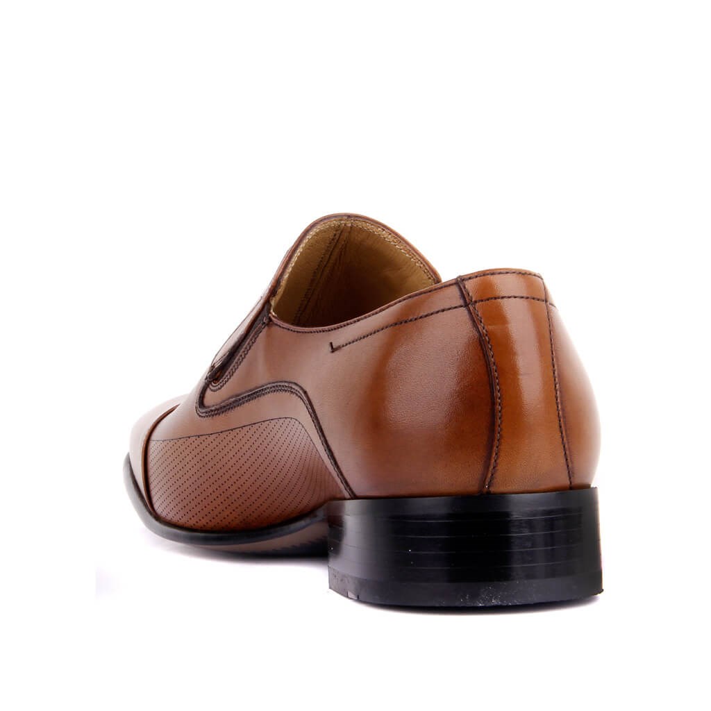 Fosco - Taba Deri Bağcıksız Erkek Klasik Ayakkabı 290-3015 875 TABA