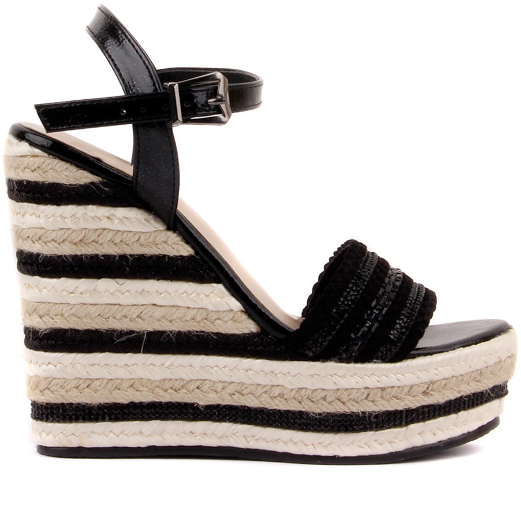Guja - Siyah Renk Kadın Dolgu Topuk Sandalet 292-20Y242 R1 SIYAH