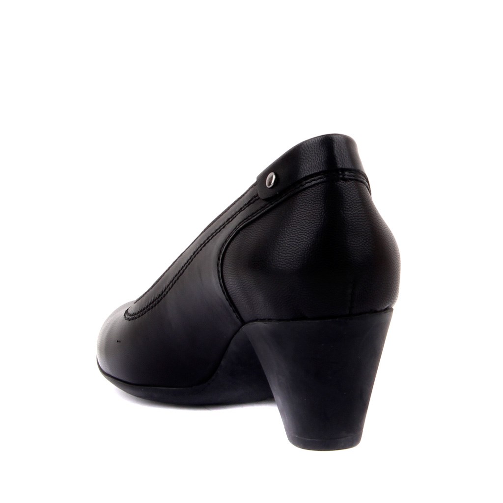 İloz - Siyah Deri Kadın Topuklu Ayakkabı 204-5189 R1 SIYAH CILT