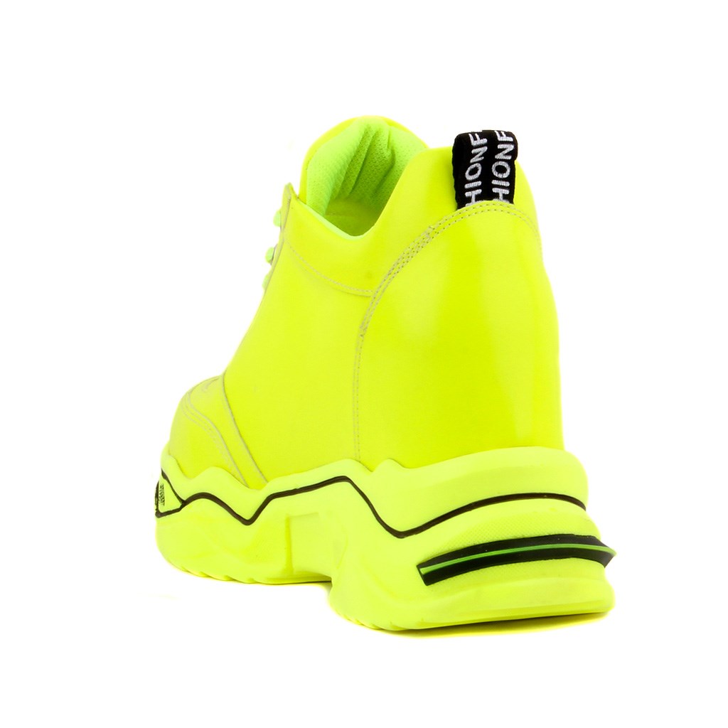 Moxee - Fosforlu Sarı Renk Yüksek Taban Kadın Günlük Ayakkabı 295-20-675 R2  SARI