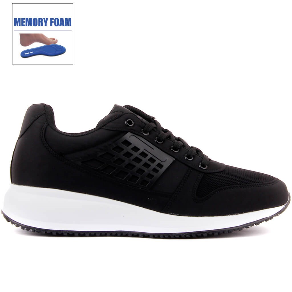 Siyah Renk Memory Foam Taban Erkek Spor Ayakkabı 315-20YROMA R2 SIYAH-BEYAZ