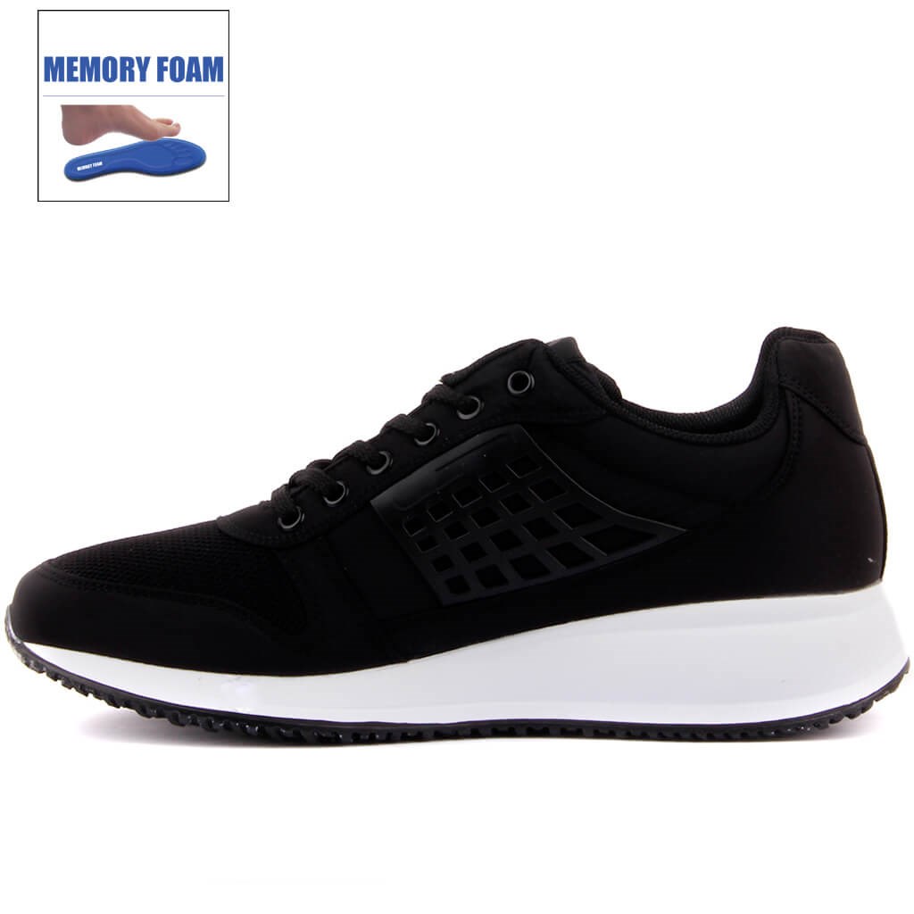 Siyah Renk Memory Foam Taban Erkek Spor Ayakkabı 315-20YROMA R2 SIYAH-BEYAZ