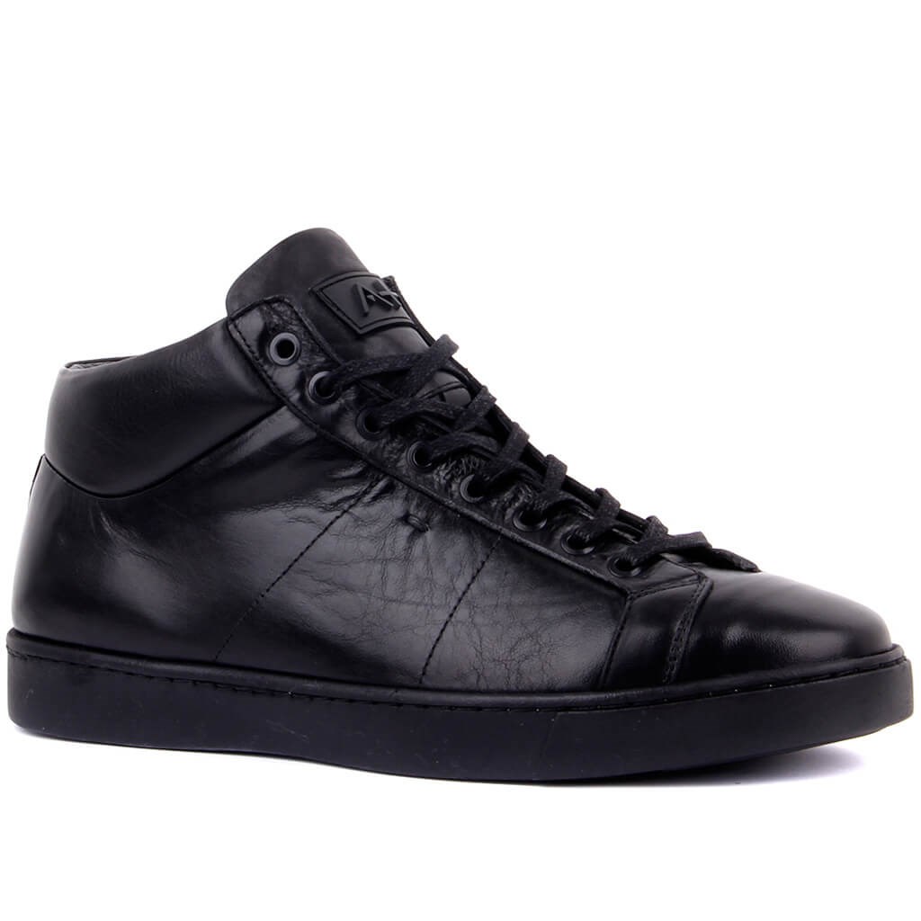 Black Genuine Leather Men's Boots