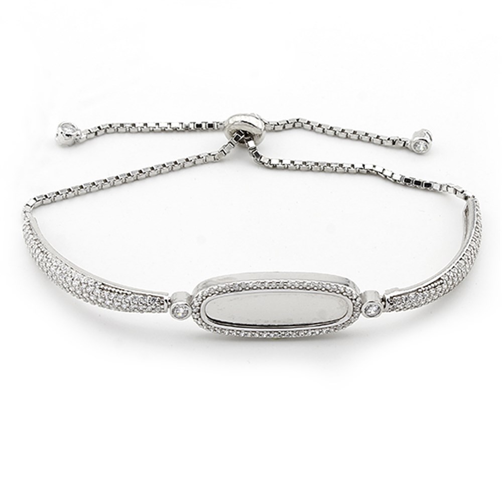 GÜMÜŞ ASANSÖRLÜ İSİMLİ PLAKA BİLEKLİK