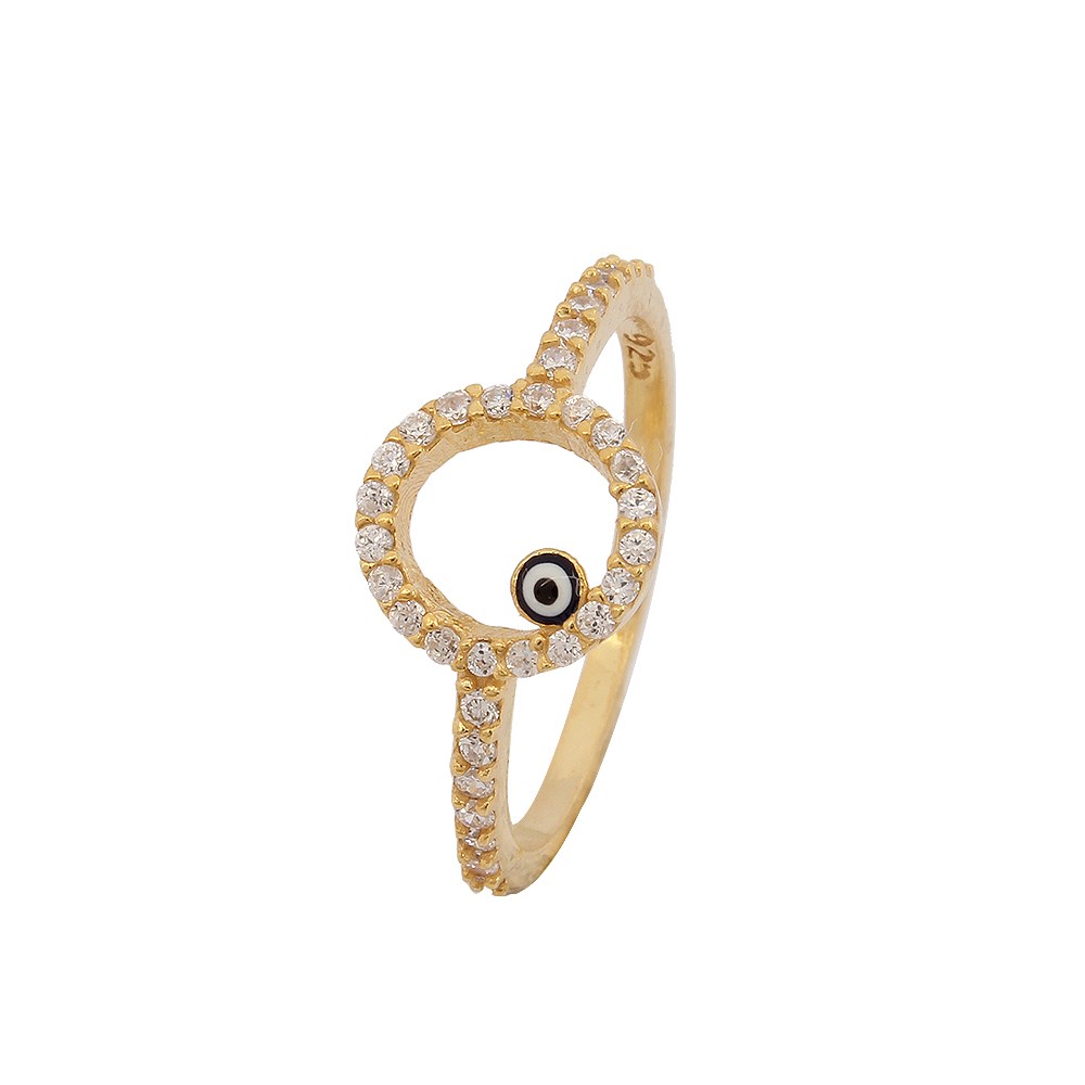 GÜMÜŞ DAİRE MODEL TAŞLI YÜZÜK