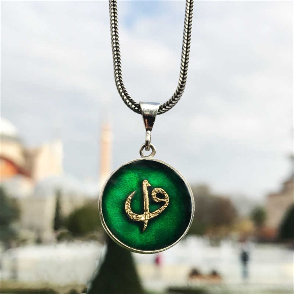 GÜMÜŞ MİNELİ ELİF VAV KOLYE ve ZİNCİRİ