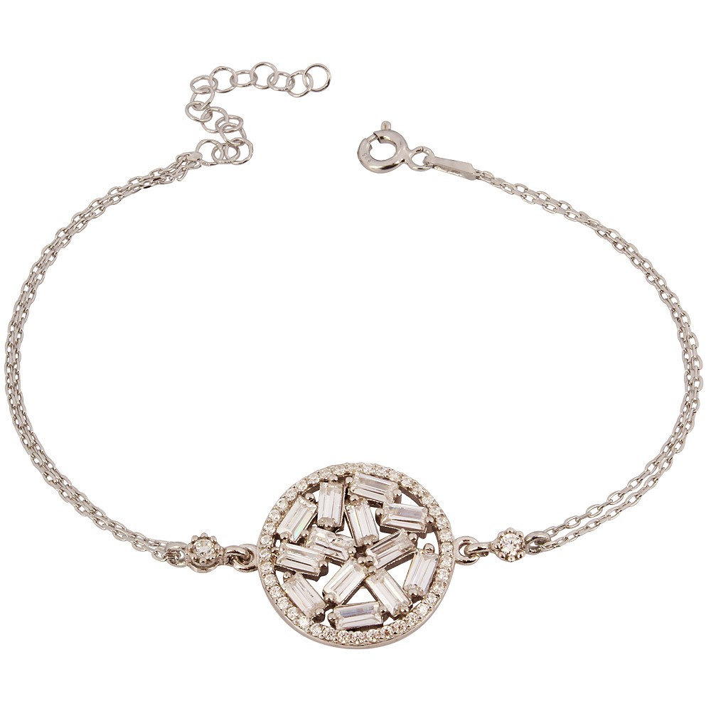 GÜMÜŞ MODERN TASARIM TAŞLI BAYAN BİLEKLİK