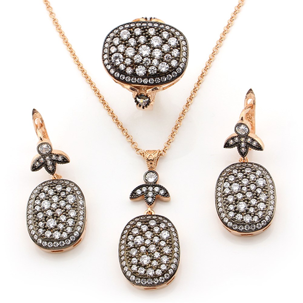 GÜMÜŞ OVAL TASARIM SET