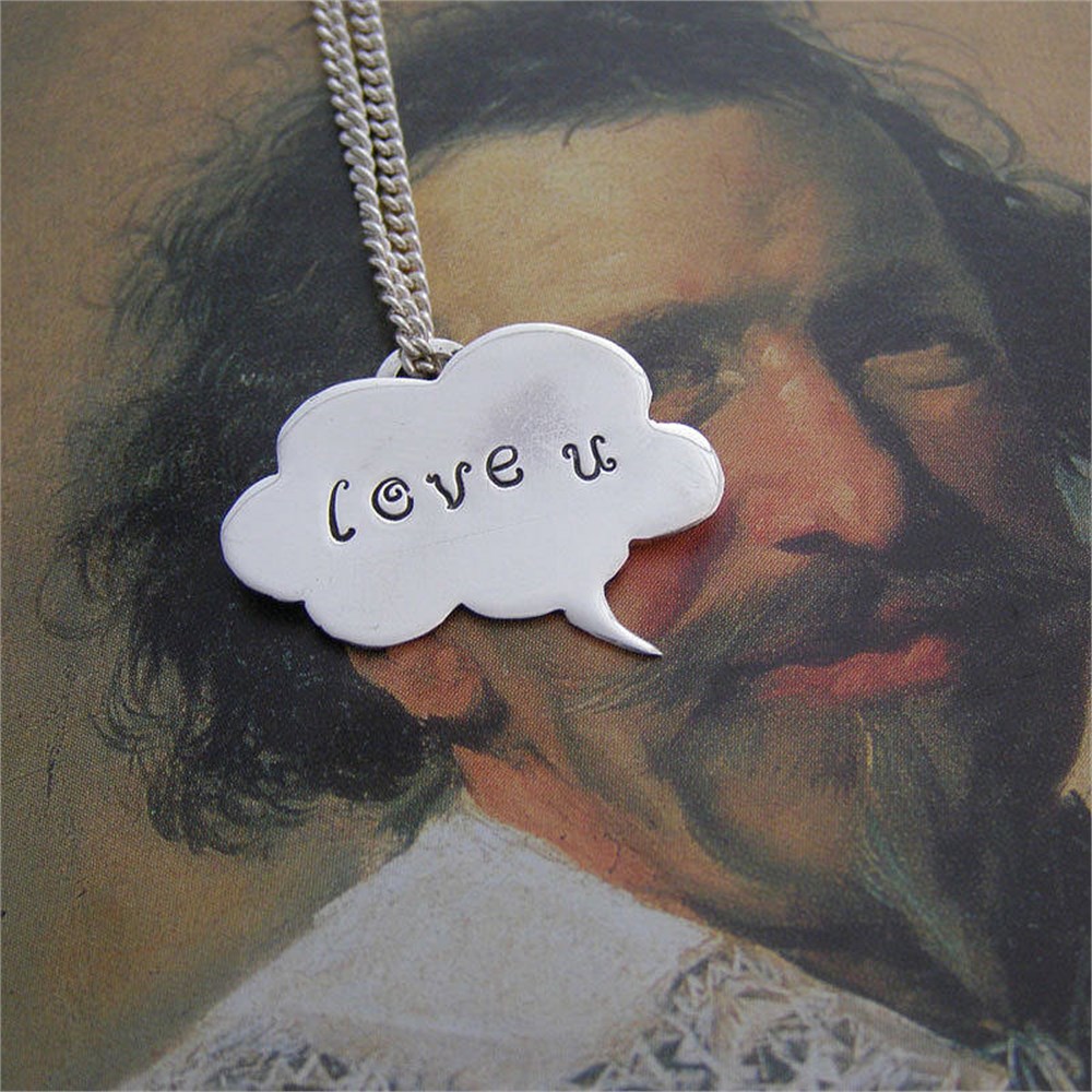 GÜMÜŞ ÖZEL TASARIM İSİMLİ BULUT KOLYESİ