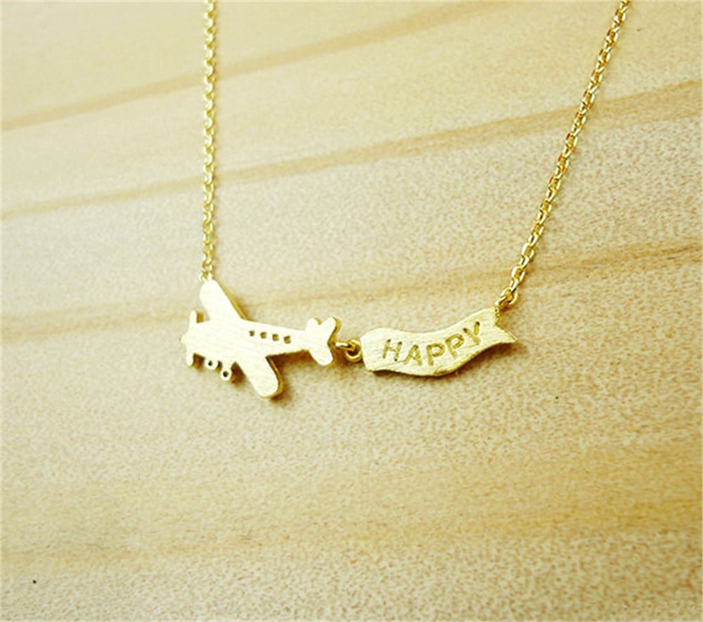 GÜMÜŞ ÖZEL TASARIM İSİMLİ UÇAK KOLYE