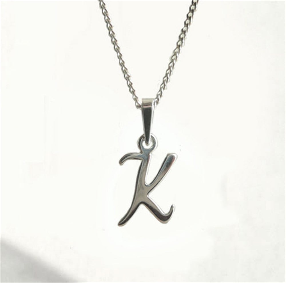GÜMÜŞ ÖZEL TASARIM K HARFİ KOLYE