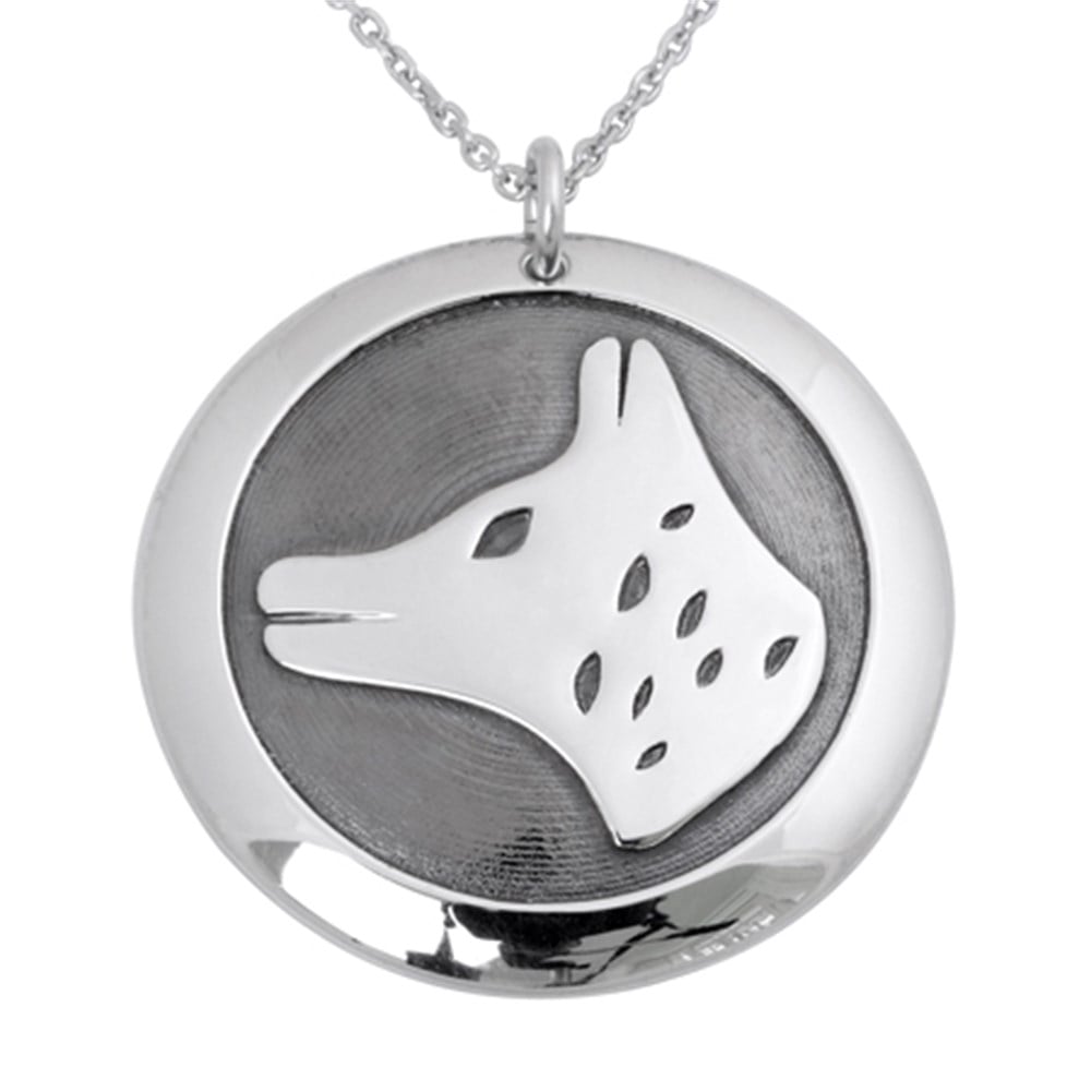 GÜMÜŞ ÖZEL TASARIM KURT KOLYESİ