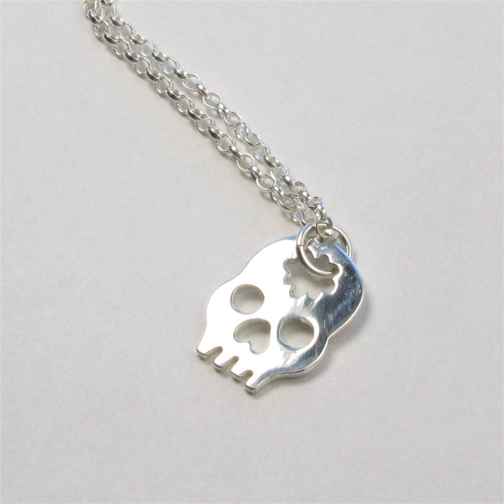 GÜMÜŞ ÖZEL TASARIM KURU KAFA KOLYE