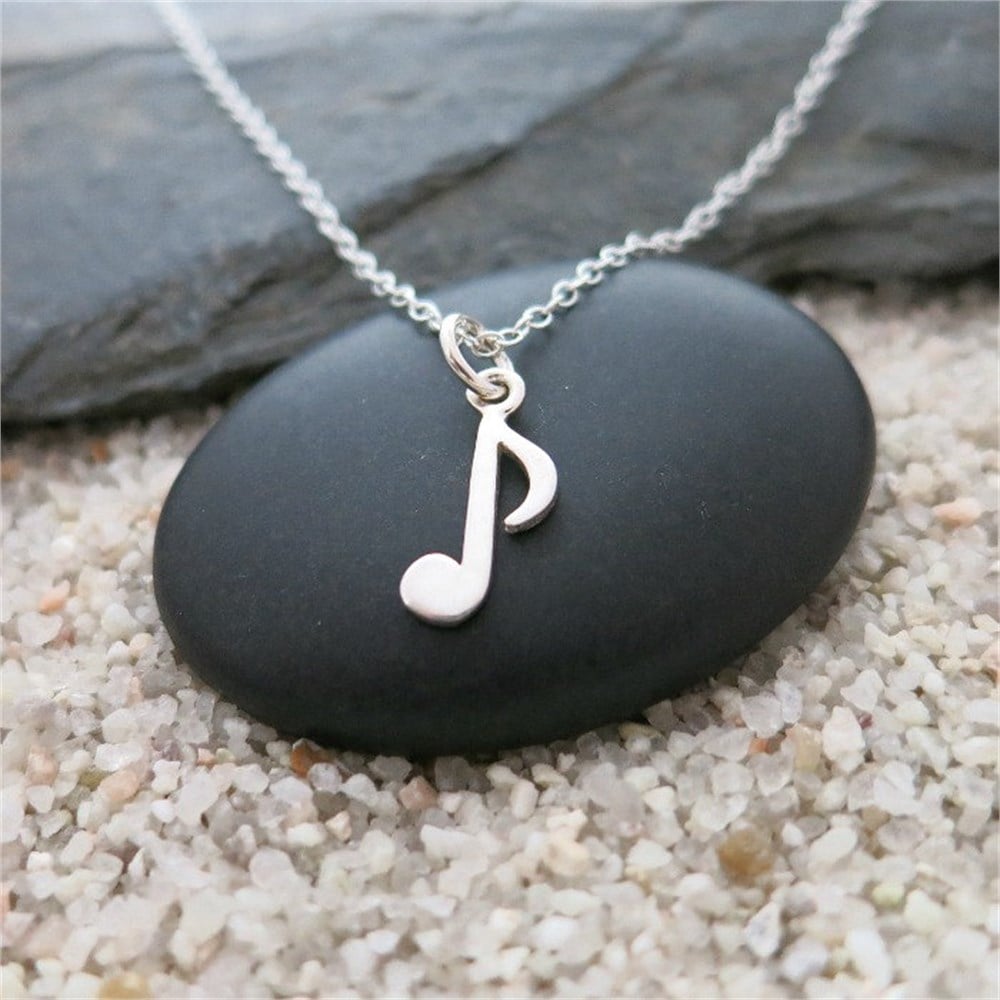 GÜMÜŞ ÖZEL TASARIM NOTA KOLYESİ