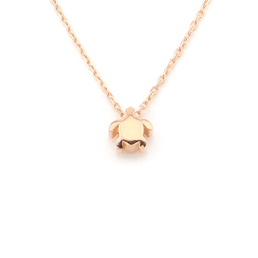 GÜMÜŞ ROSE KAPLUMBAĞA KOLYESİ