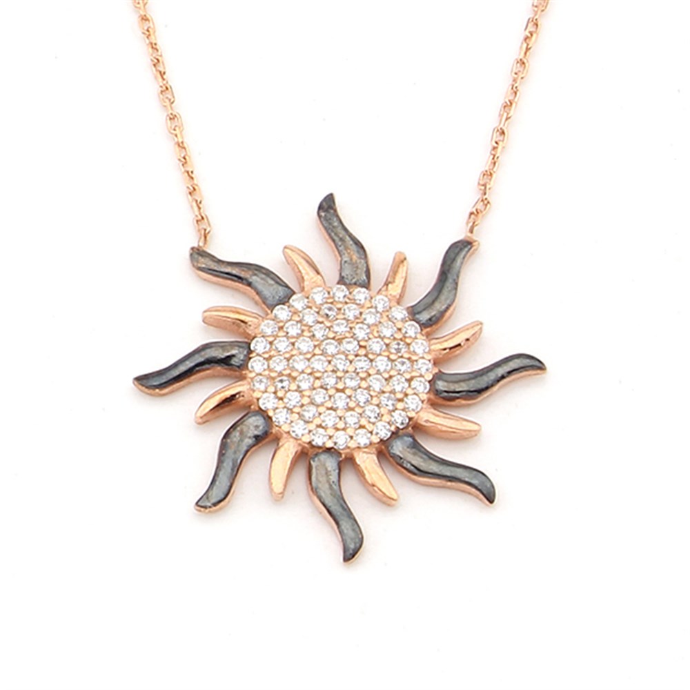 GÜMÜŞ TAŞLI GÜNEŞ KOLYE