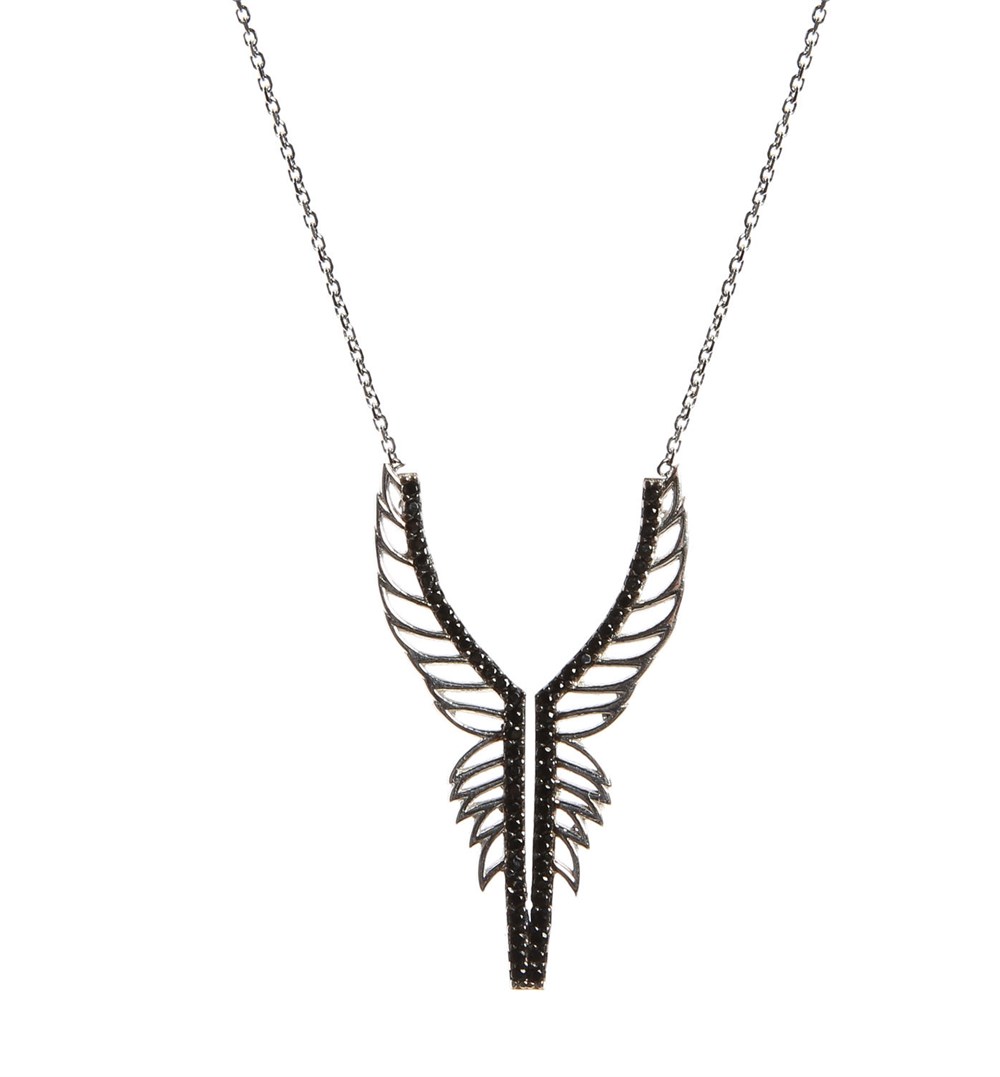 GÜMÜŞ TAŞLI KANAT KOLYE