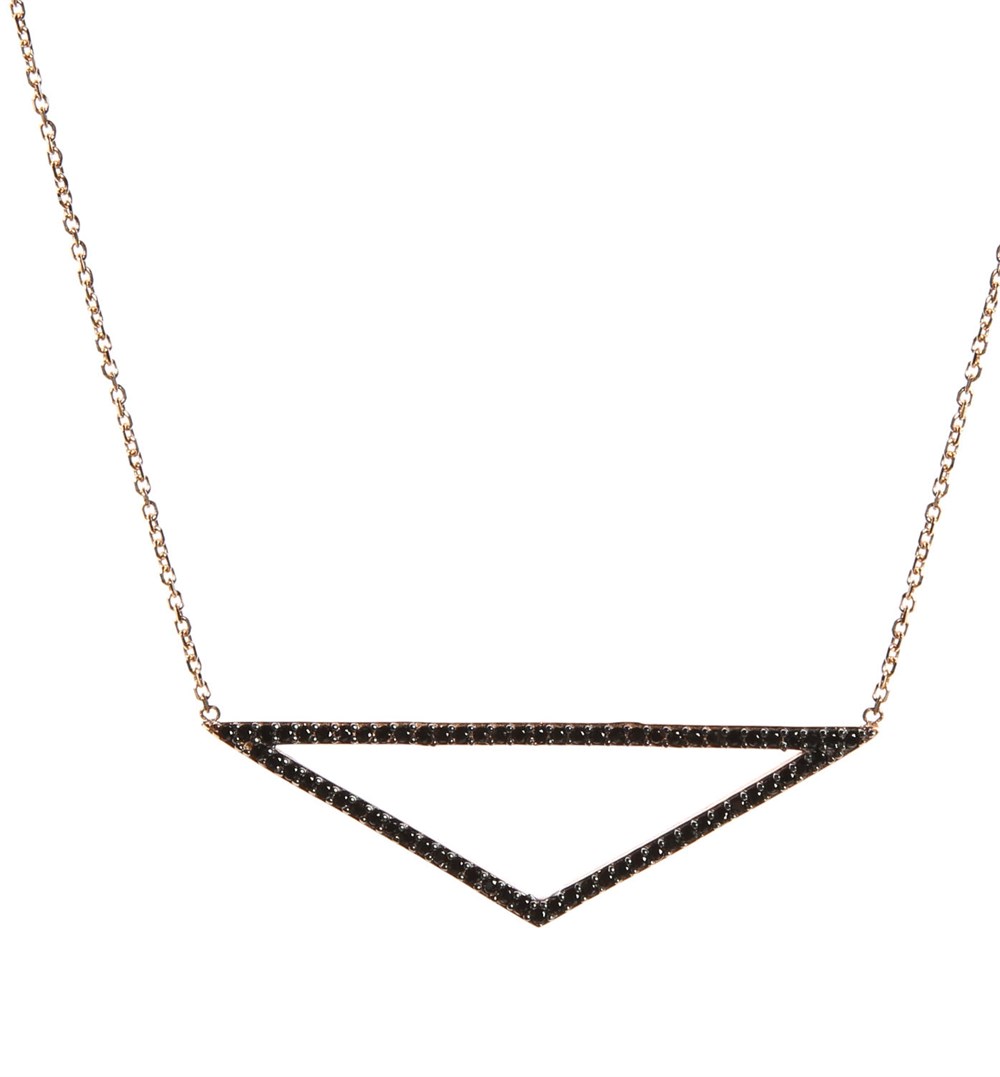 GÜMÜŞ TAŞLI ÜÇGEN KOLYE