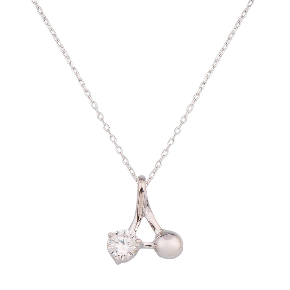 GÜMÜŞ TEK TAŞ TASARIM KOLYE