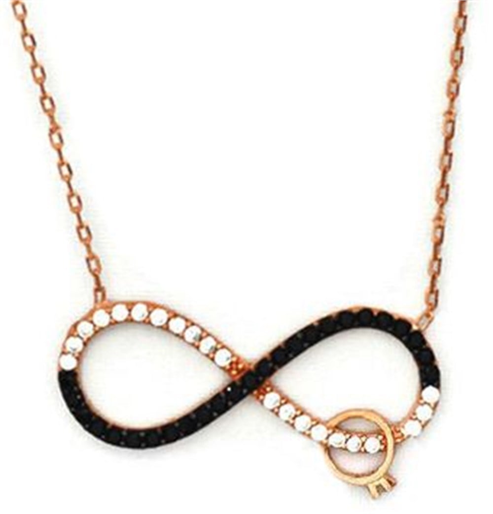 GÜMÜŞ TEK TAŞLI SONSUZLUK KOLYESİ