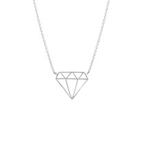 GÜMÜŞ ÖZEL TASARIM ELMAS KOLYESİ