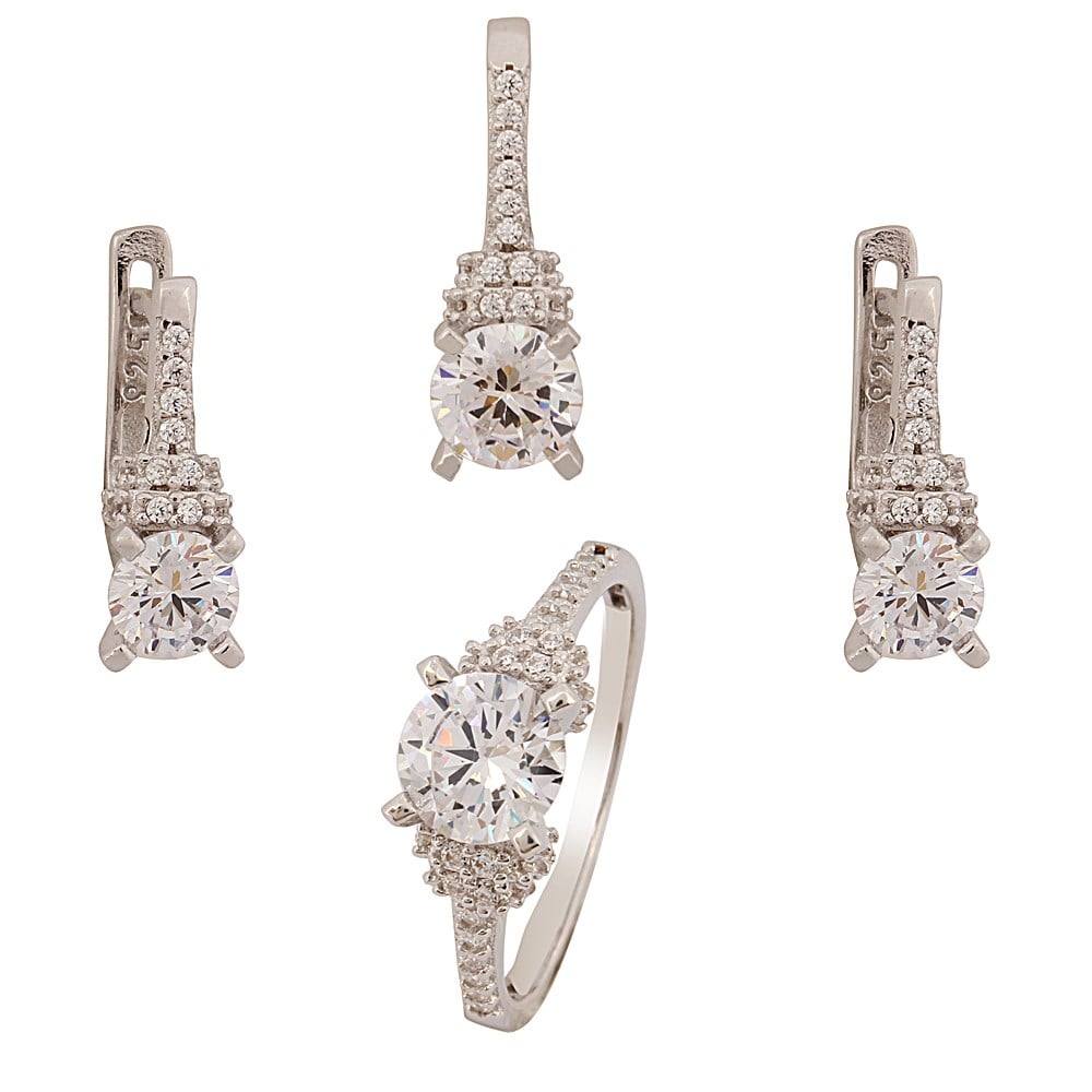 GÜMÜŞ 925 AYAR TEKTAŞ SET