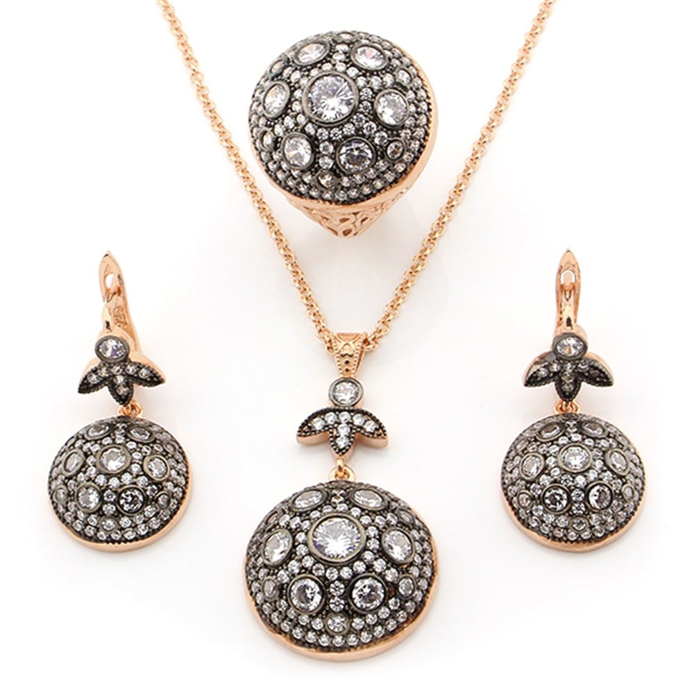 GÜMÜŞ ÇİÇEK MOTİFLİ SET