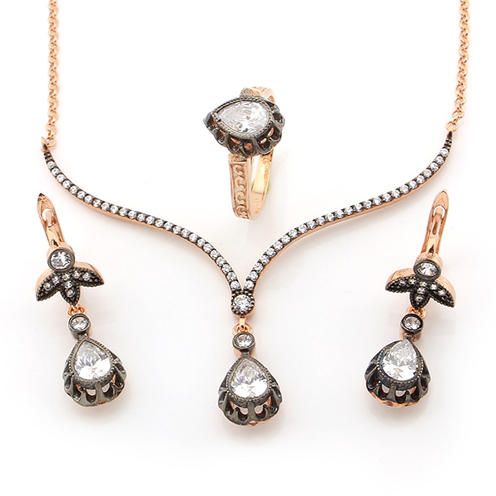 GÜMÜŞ DAMLA MODEL ZARİF SET