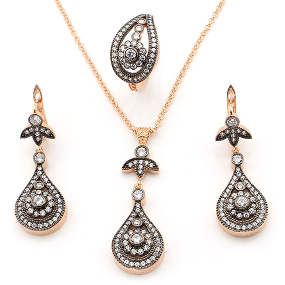 GÜMÜŞ DAMLA MOTİFLİ SET