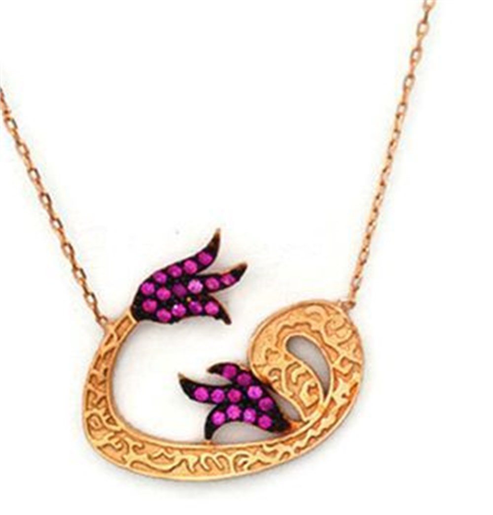 GÜMÜŞ LALE MODELLİ VAV KOLYE