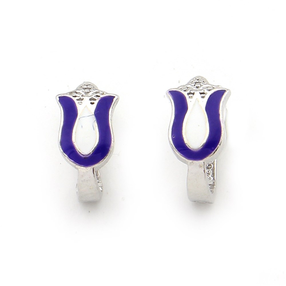 GÜMÜŞ MİNELİ LALE KÜPE