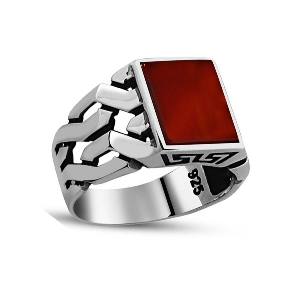 GÜMÜŞ ÖRME MODEL AKİK TAŞLI YÜZÜK