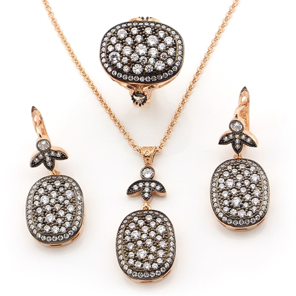 GÜMÜŞ OVAL TASARIM SET