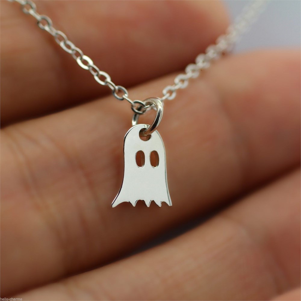 GÜMÜŞ ÖZEL TASARIM SEVİMLİ HAYALET KOLYESİ