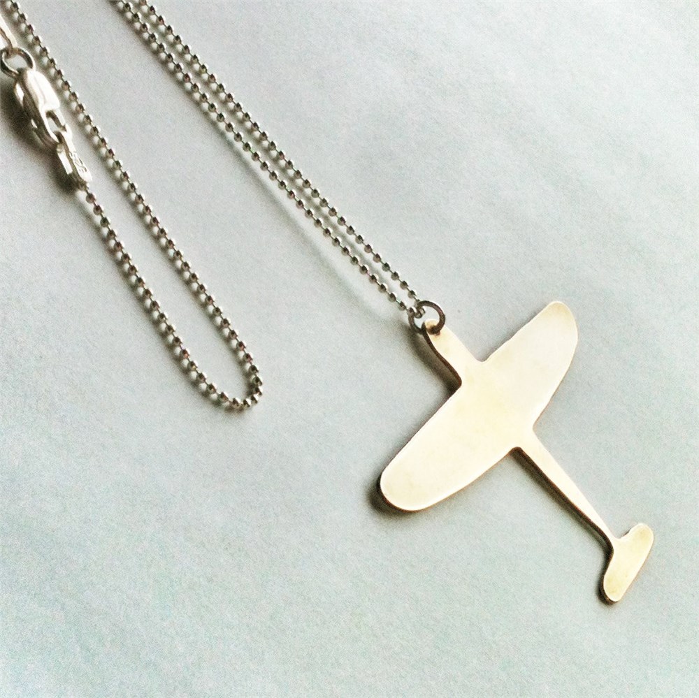 GÜMÜŞ ÖZEL TASARIM UÇAK KOLYESİ