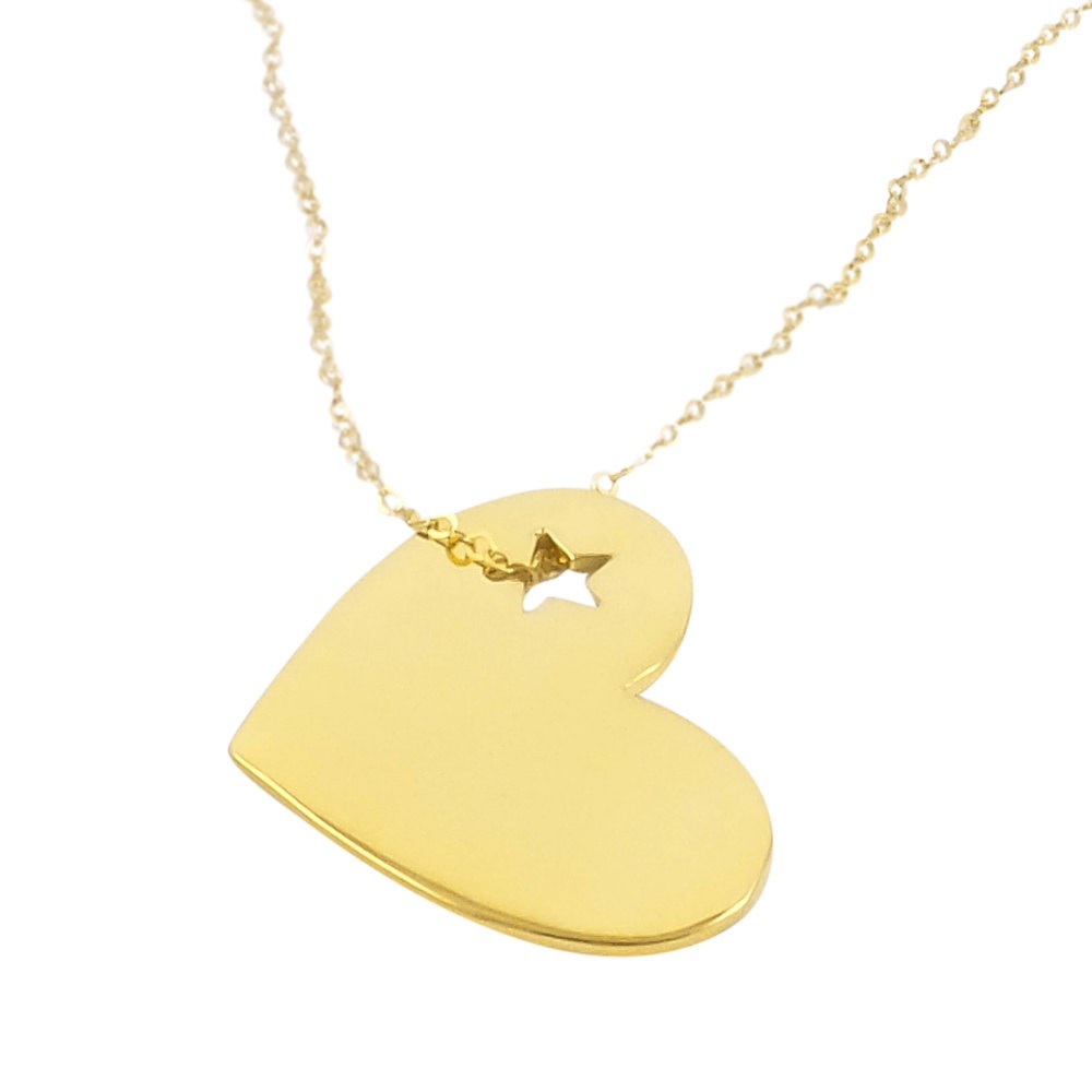 GÜMÜŞ ÖZEL TASARIM YILDIZLI KALP KOLYE