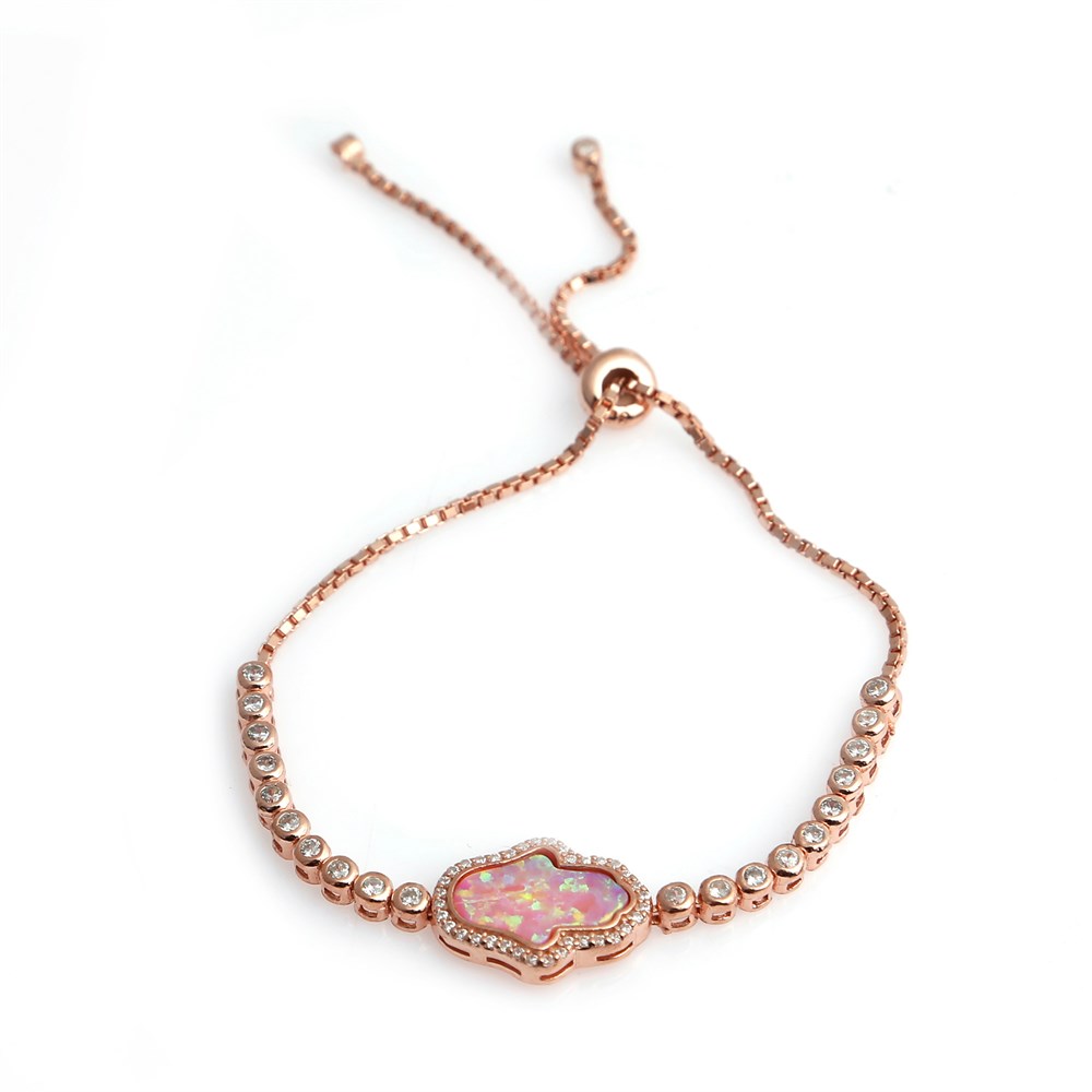 GÜMÜŞ ROSE OPAL TAŞLI FATMA'NIN ELİ  SU YOLU BİLEKLİK