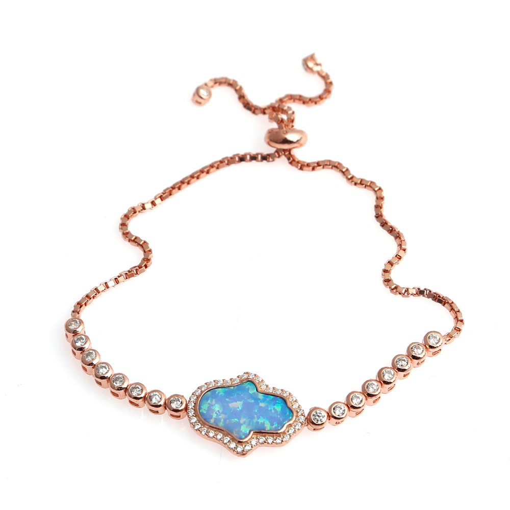 GÜMÜŞ ROSE OPAL TAŞLI FATMA'NIN ELİ BİLEKLİK