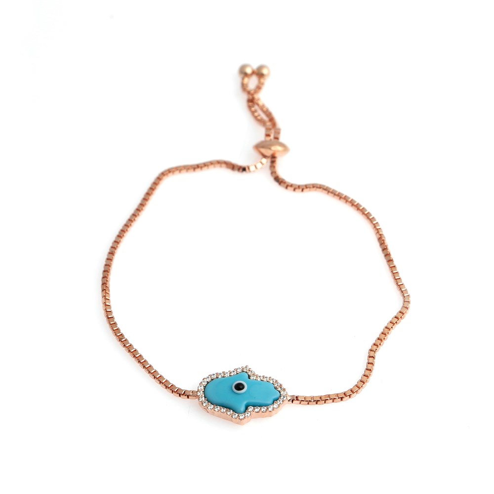 GÜMÜŞ ROSE OPAL TAŞLI FATMA'NIN ELİ ŞIK BİLEKLİK
