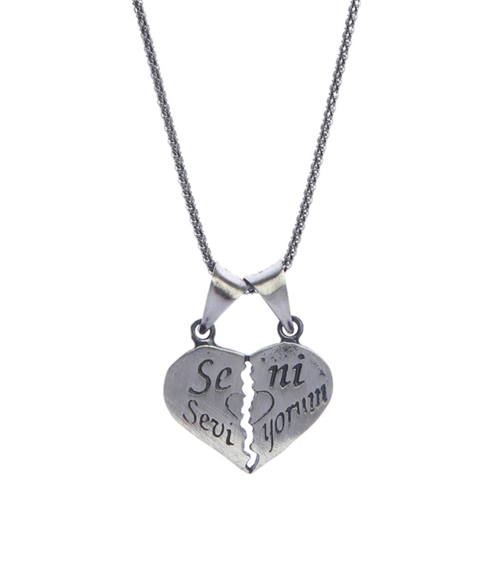 GÜMÜŞ SENİ SEVİYORUM KOLYESİ