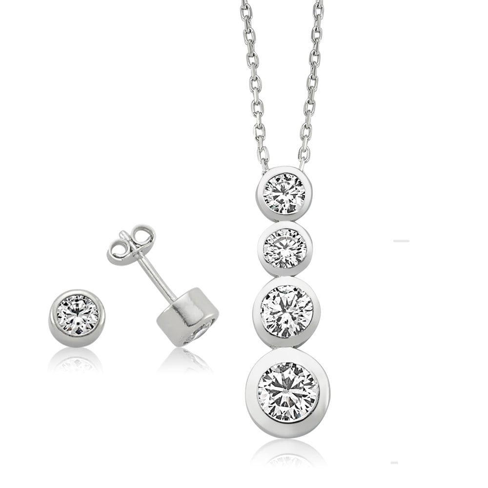 GÜMÜŞ SIRALI TAŞLI SET