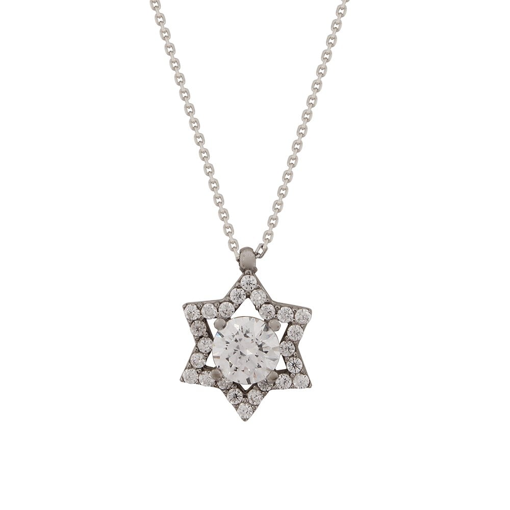 GÜMÜŞ SWAROVSKI TAŞLI ÇİÇEK KOLYE