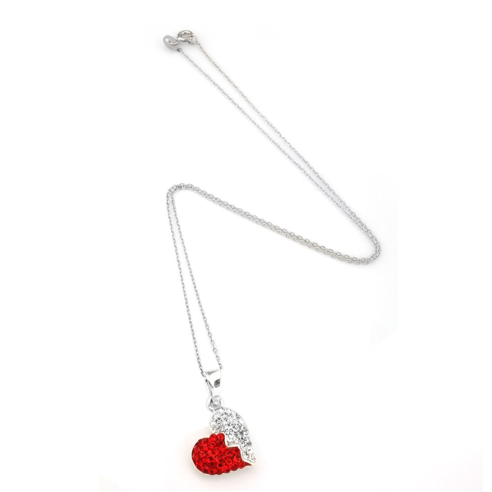 GÜMÜŞ SWAROVSKI TAŞLI KALP KOLYE