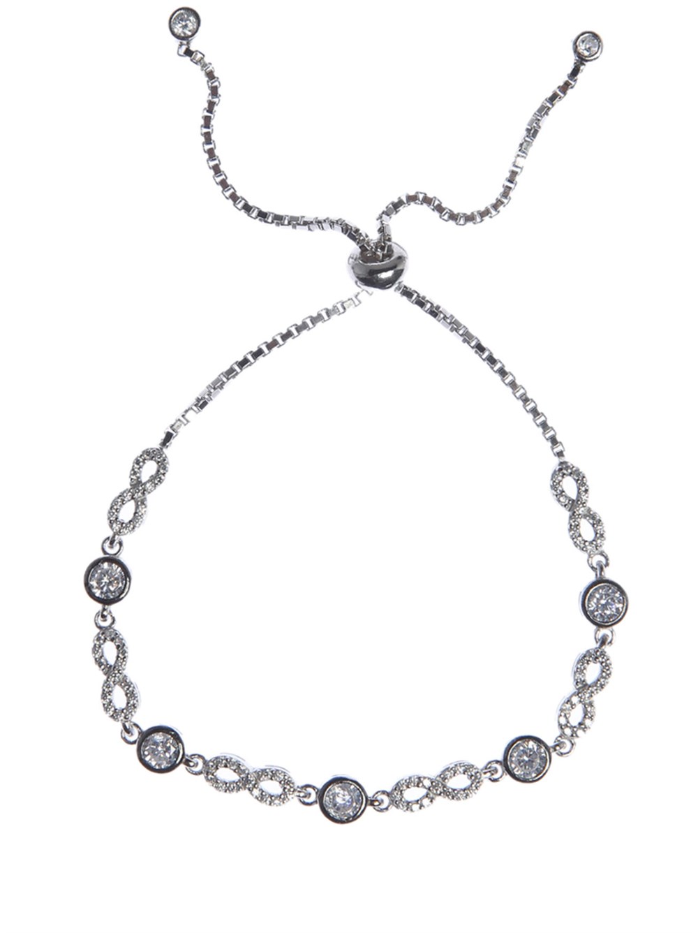 GÜMÜŞ TAŞLI SONSUZLUK TEMALI BAYAN BİLEKLİK