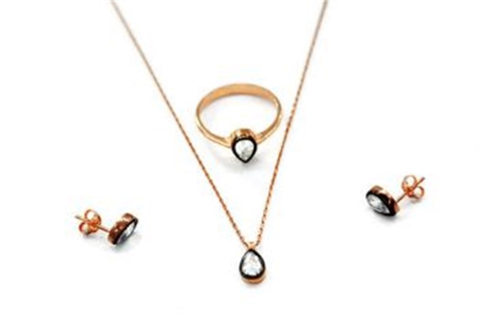 GÜMÜŞ TEK TAŞ DAMLA MODEL SET