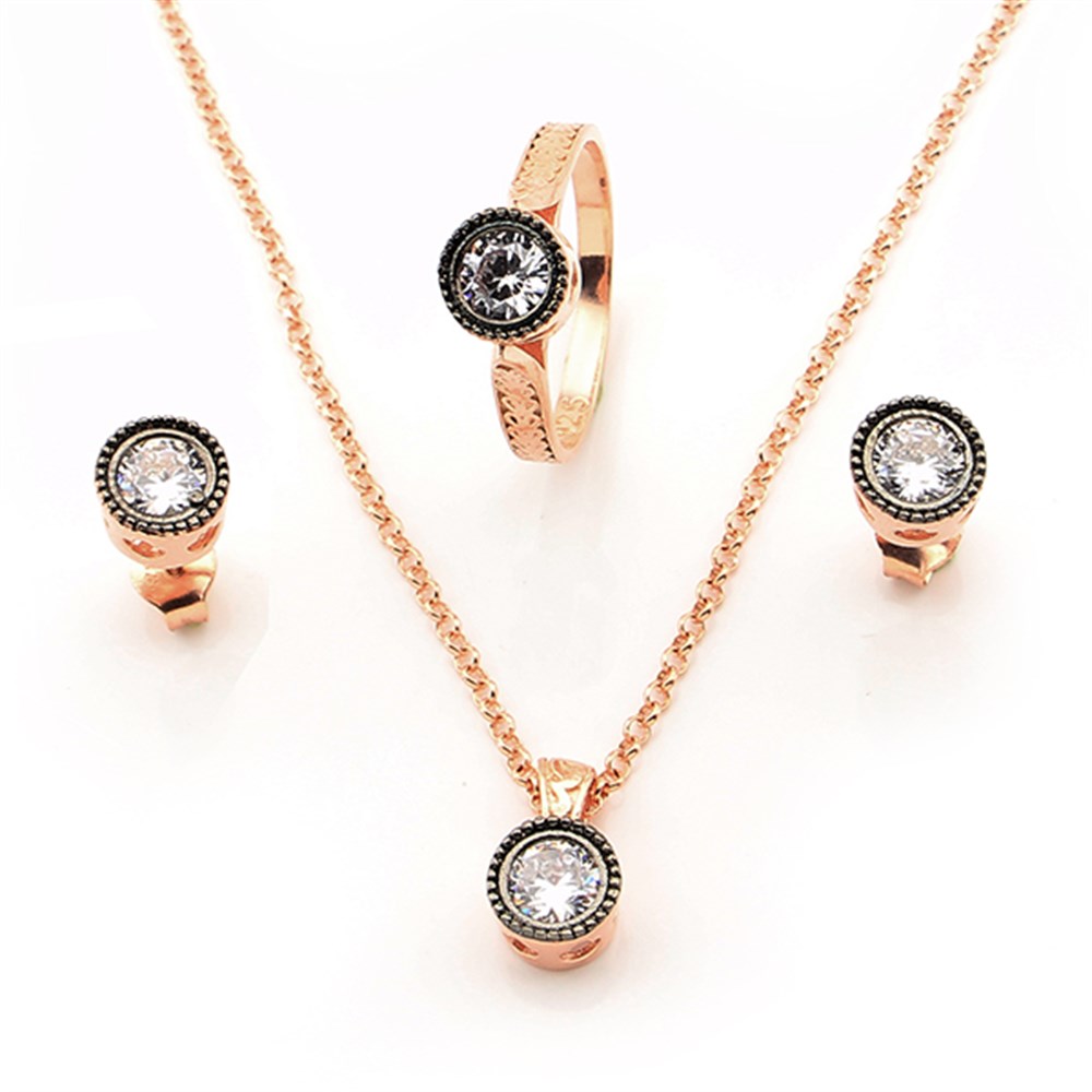 GÜMÜŞ TEK TAŞ TASARIM SET