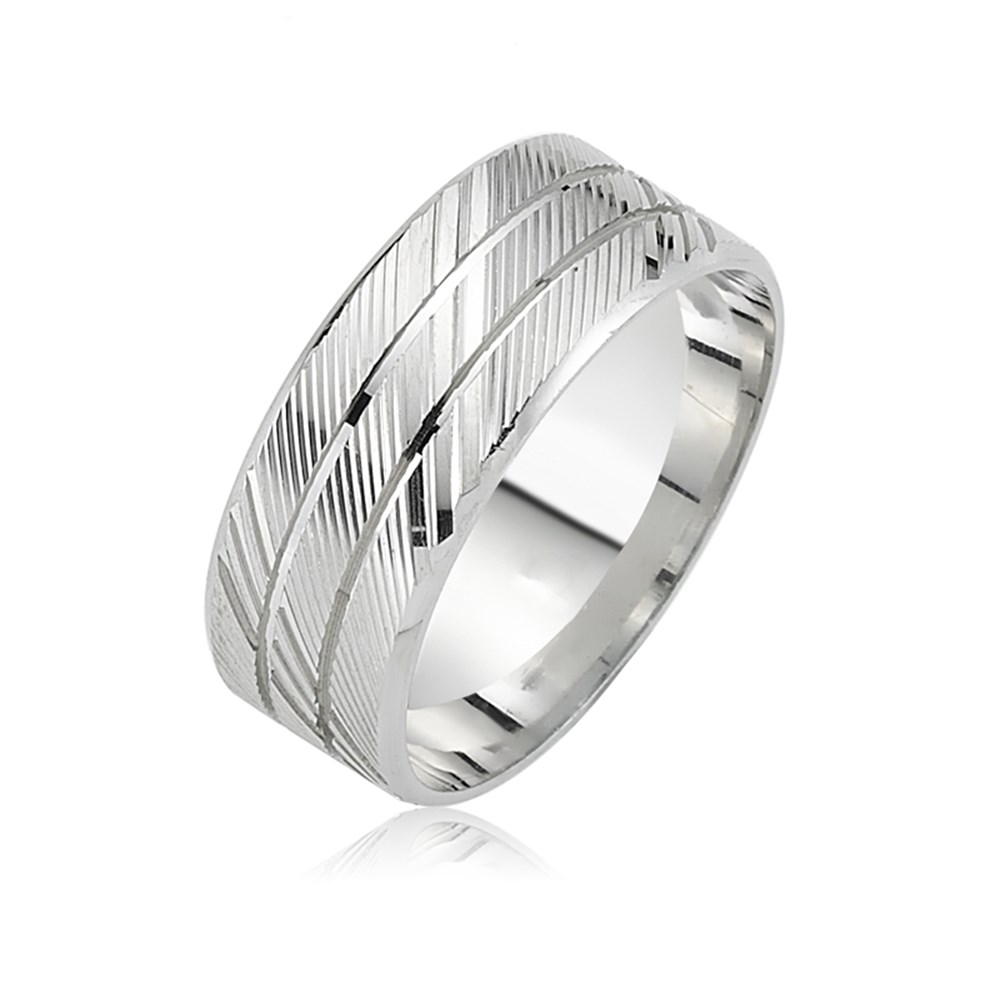 GÜMÜŞ ÜÇ ÇİZGİLİ ALYANS