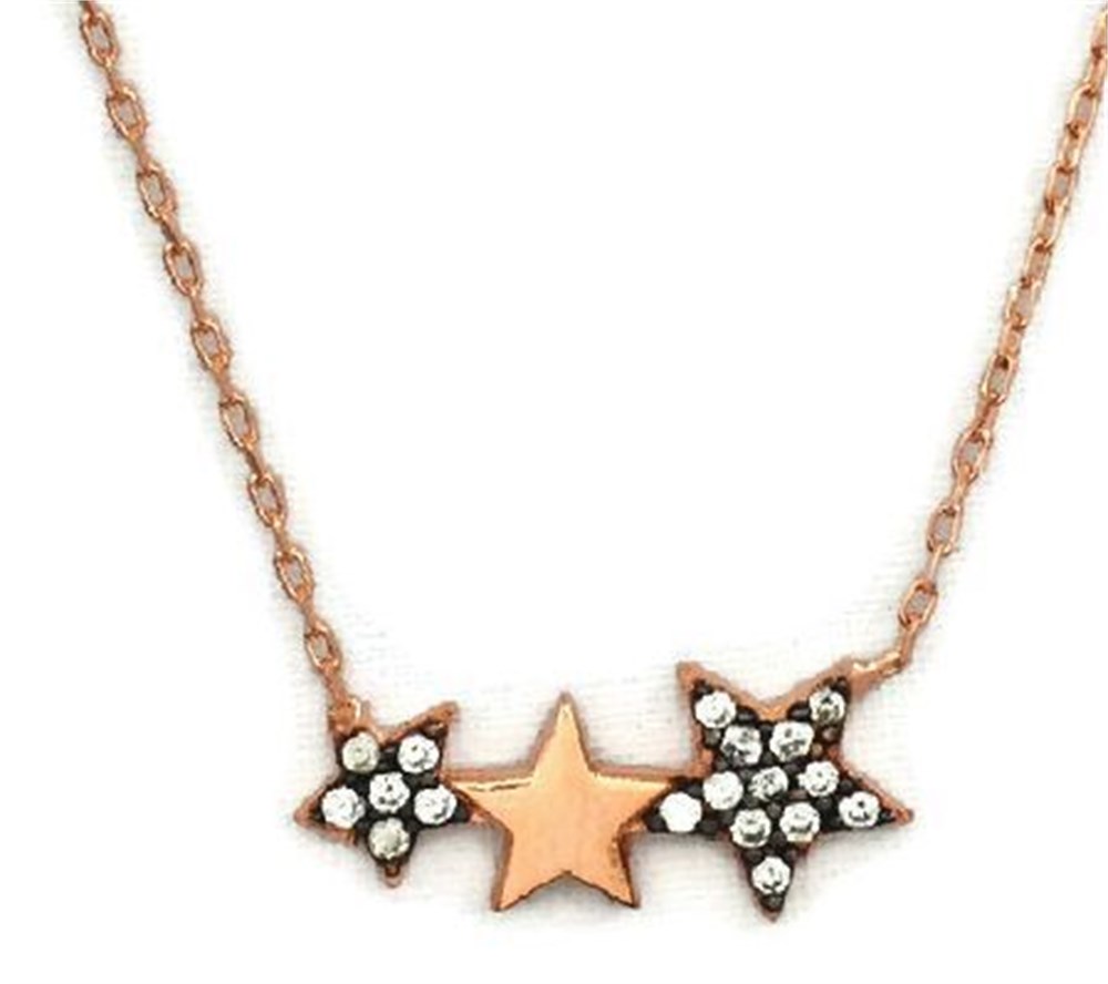 GÜMÜŞ ÜÇLÜ YILDIZ KOLYE