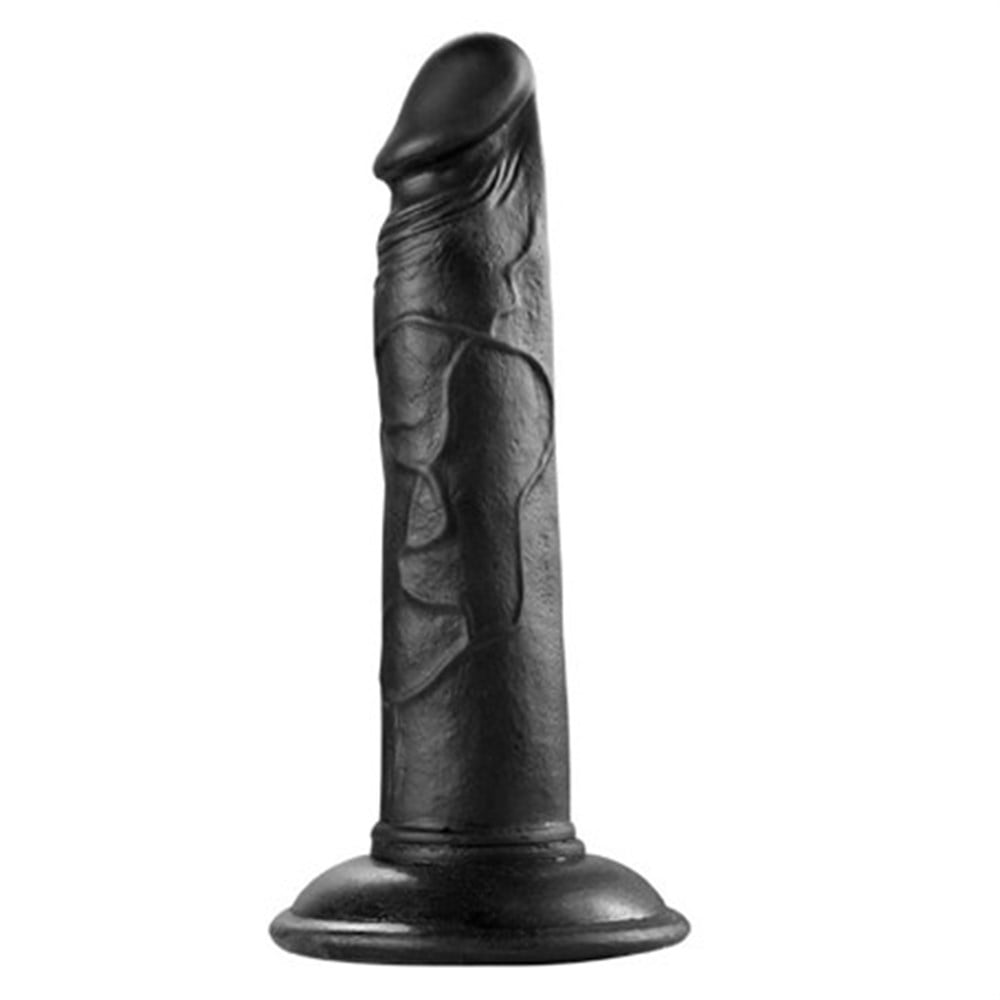 Realistik 19cm Vantuzlu Testissiz Zenci Penis Dildo